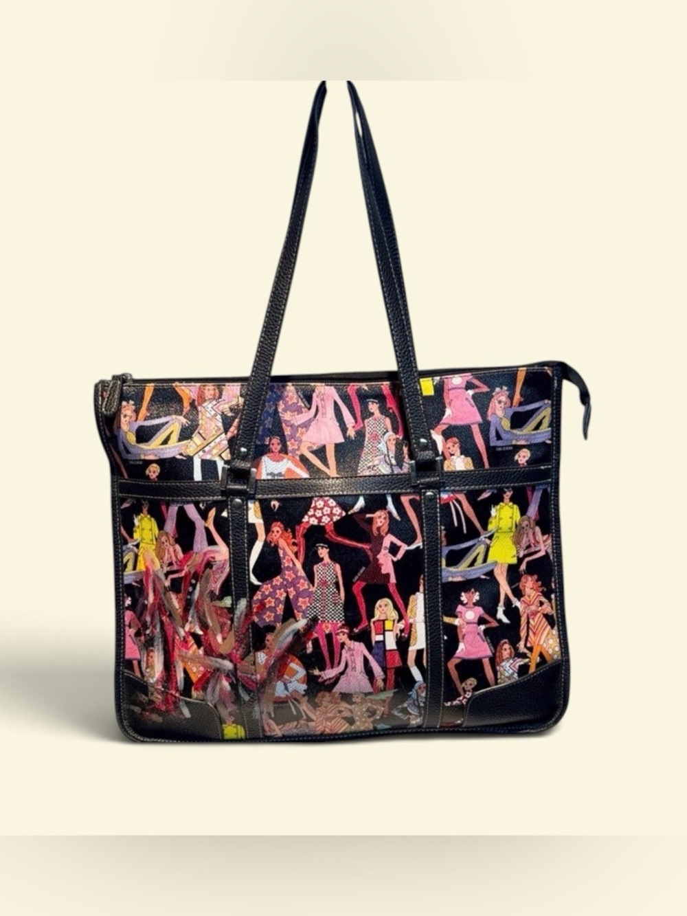 Sydney Love Black and Multicolor Graphic Tote
